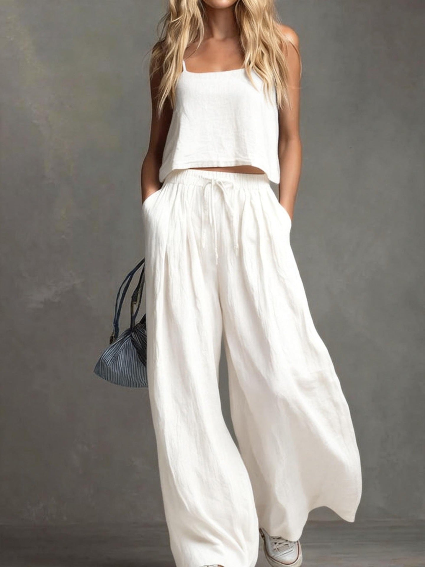 Women's Patchwork Solid Color Two-piece Set