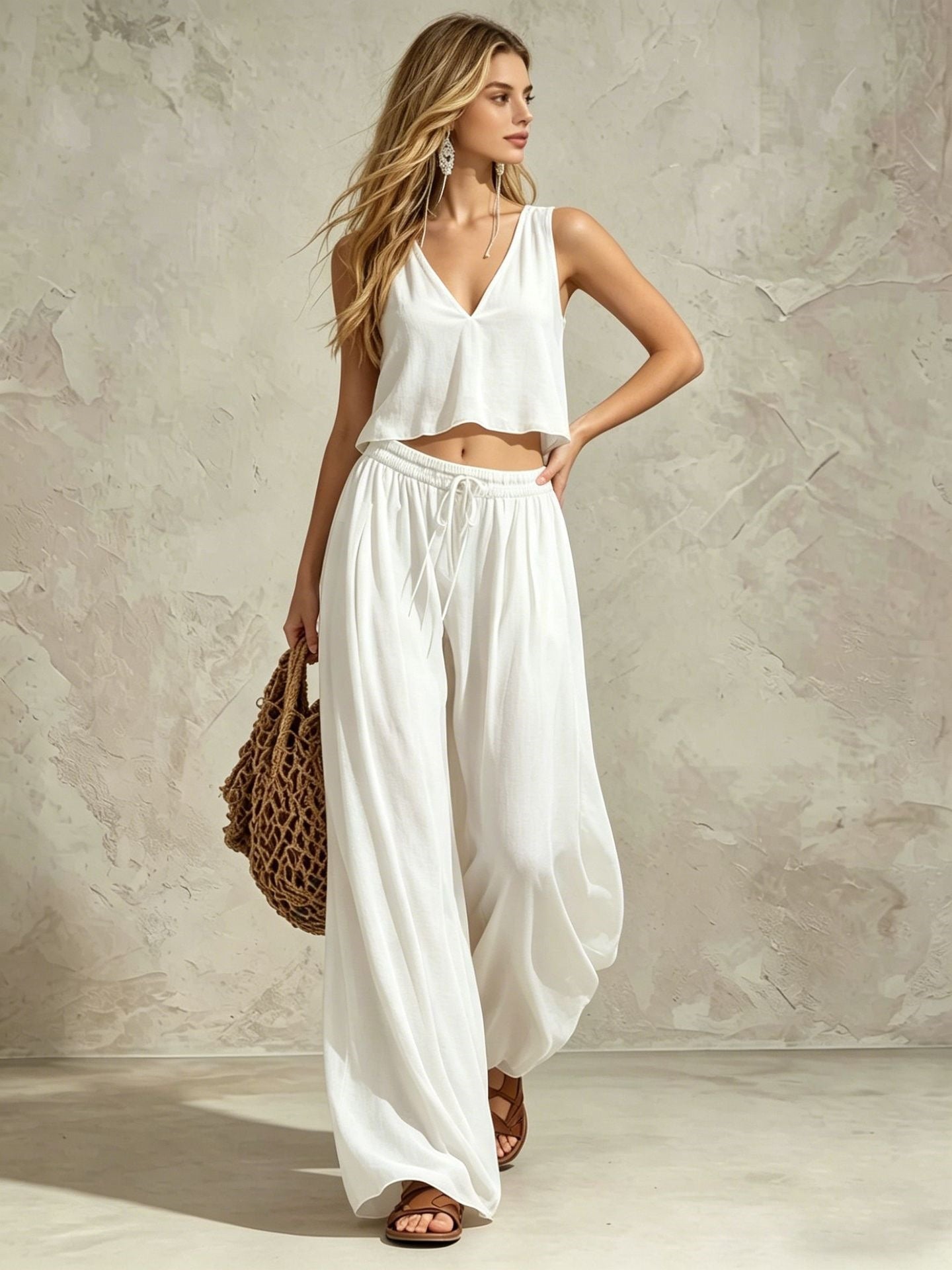 Macaron Solid Color Two-piece Set