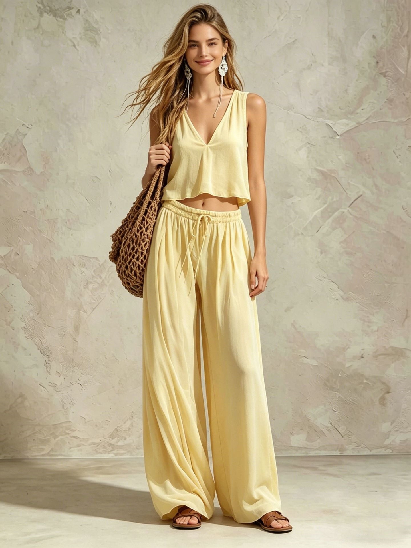 Macaron Solid Color Two-piece Set