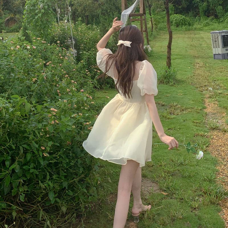 DressBetty - Yellow Elegant Princess Dress