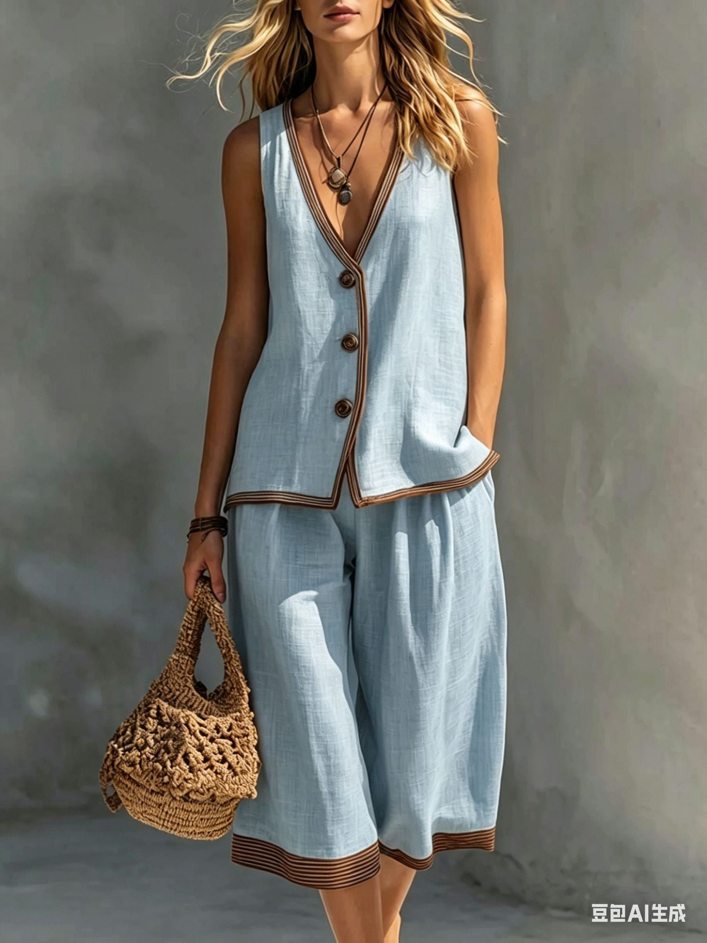 Solid Color Color-blocked Patchwork Versatile Dress