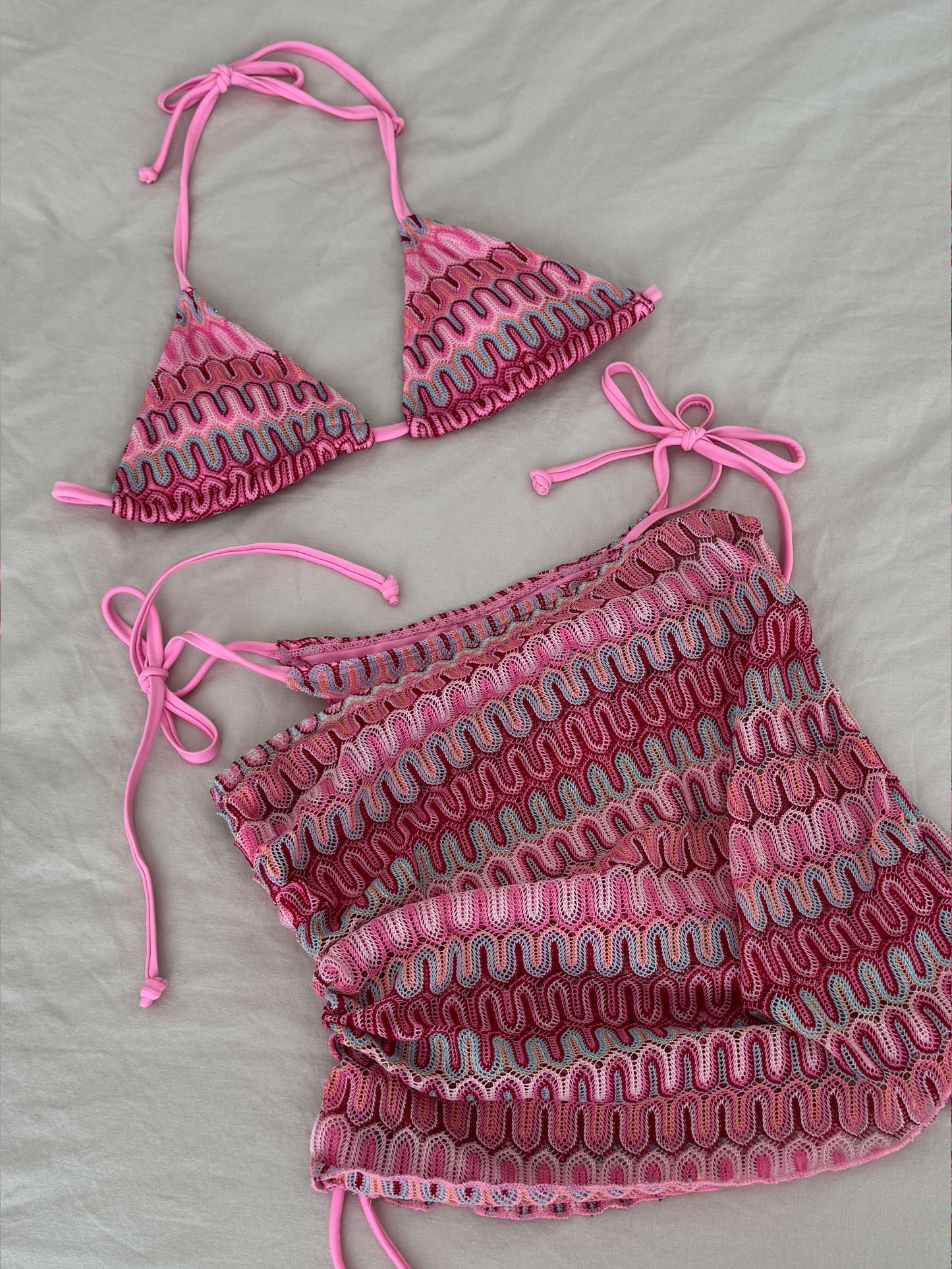| Wavy Knit Texture Bikini Set