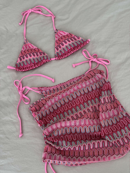 | Wavy Knit Texture Bikini Set
