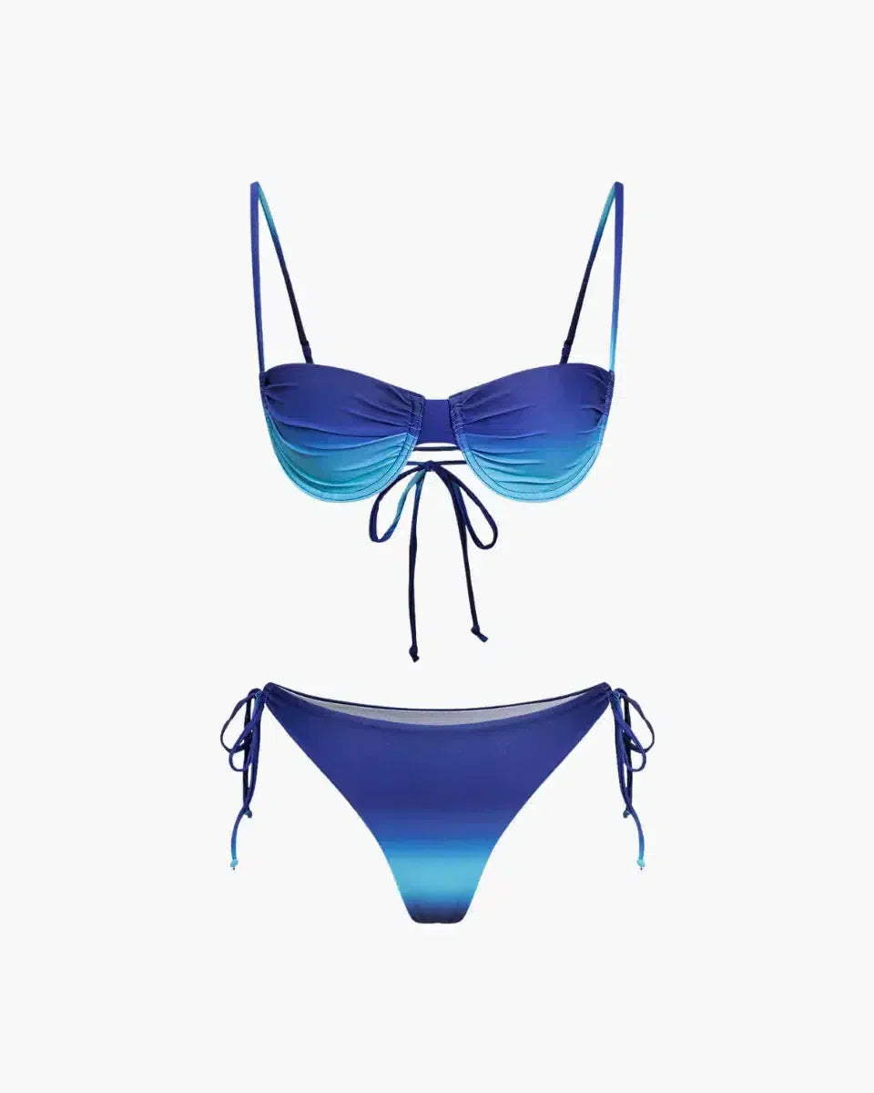 | Ombre bikini set in vibrant gradient