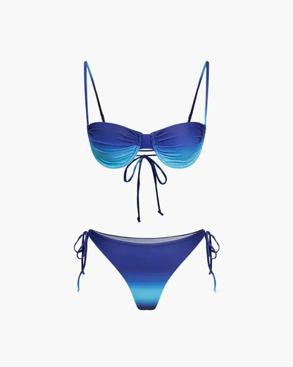 | Ombre bikini set in vibrant gradient