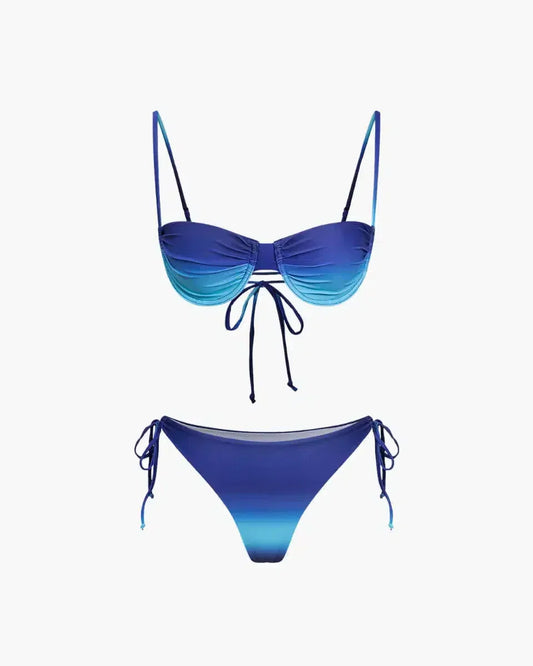| Ombre bikini set in vibrant gradient