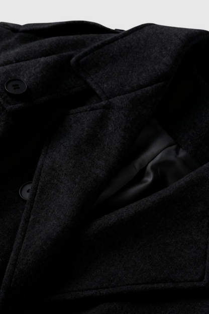 Long Double-Breasted Coat | Belted Waist | Relaxed Fit