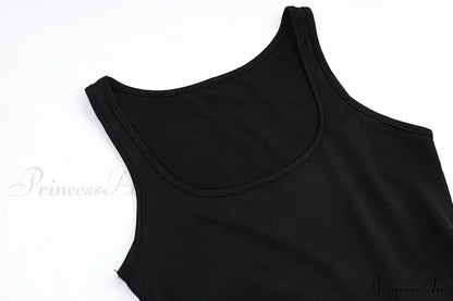 A Line Sleeveless O Neck Summer Casual Party Beach Club Midi Dress