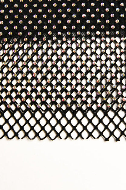 Sexy Rhinestone Mesh Bodycon Mini Skirt