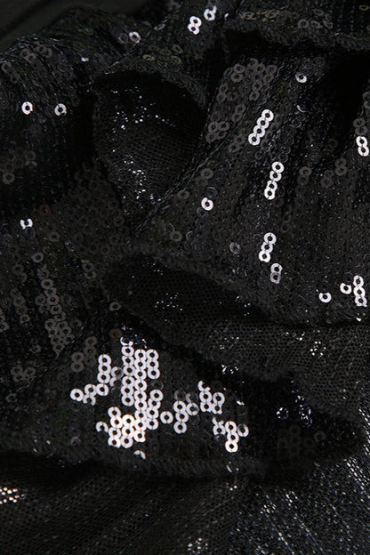 Sequin Paneled Tiered Bodycon Mini Skirt