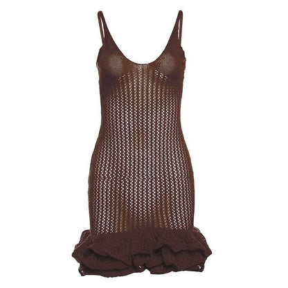 DIANA | CROCHET RUFFLE MINI DRESS
