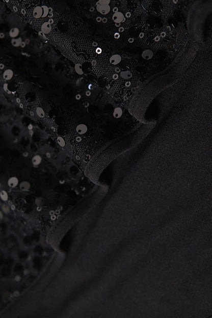 Strapless Sequin Embellished Corset Bodice Draped High Slit Maxi Gown