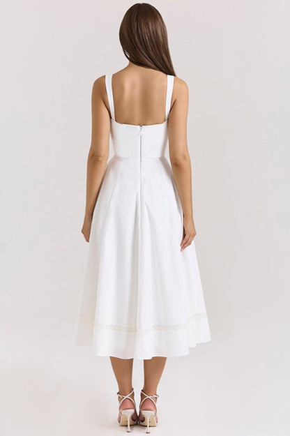 Elegant Lace Insert Maxi Slip Dress