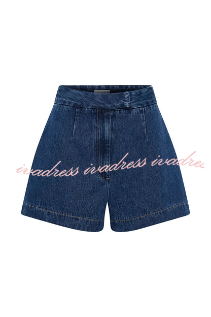 Abel Denim High Waist Relaxed Fit Shorts
