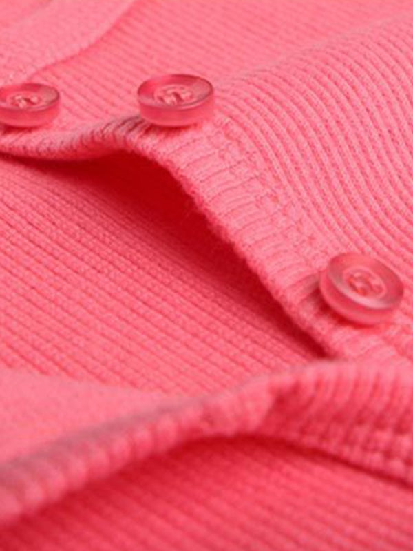 Solid Ribbed Breasted Long Sleeve Tee