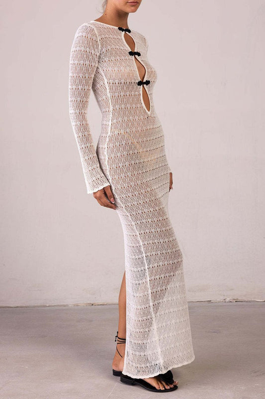 | Backless Knit Maxi Dress