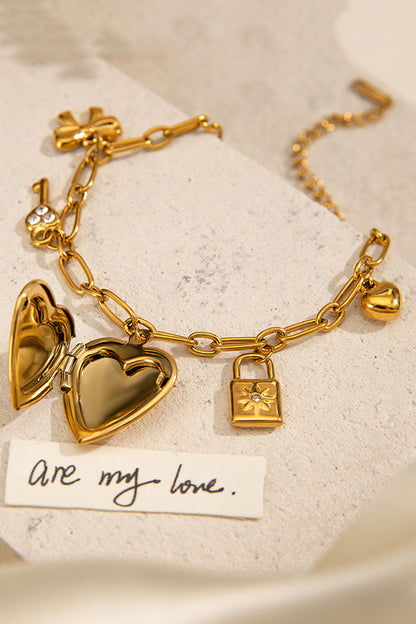 Fashionable Heart Shaped Embellished Bracelet