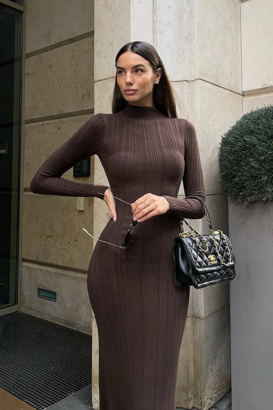 | Long Sleeve Off Shoulder Maxi Dress