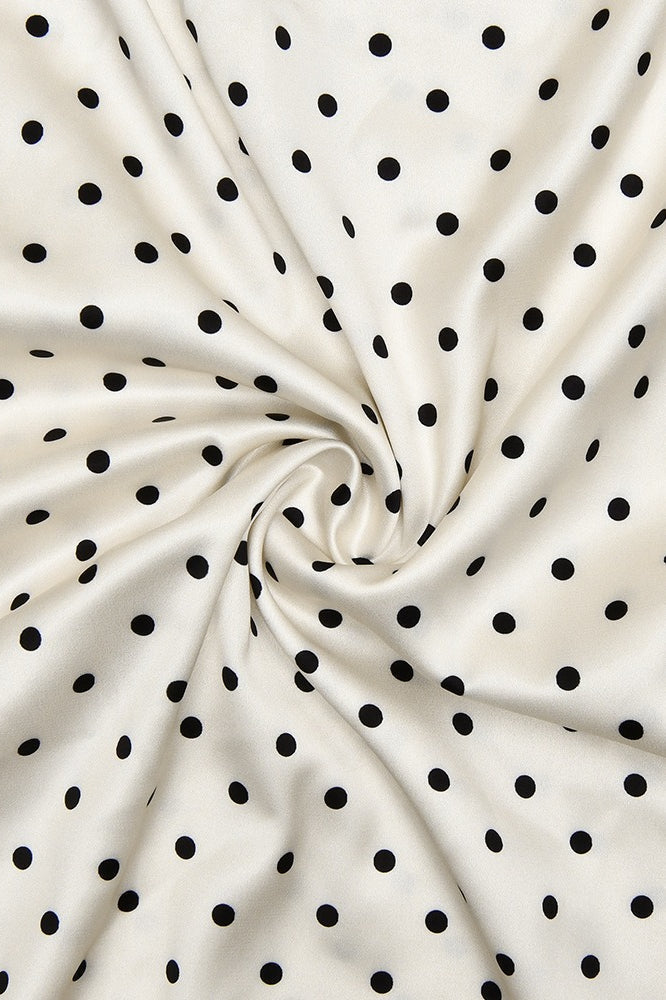 Polka Dot Spaghetti Strap V-Neck Chest Rosette Bodycon Maxi Dress