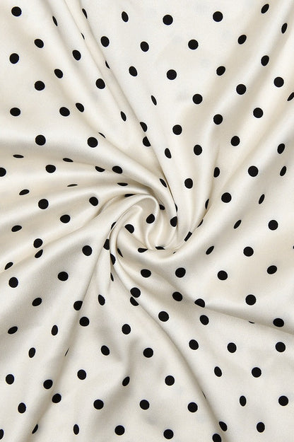 Polka Dot Spaghetti Strap V-Neck Chest Rosette Bodycon Maxi Dress