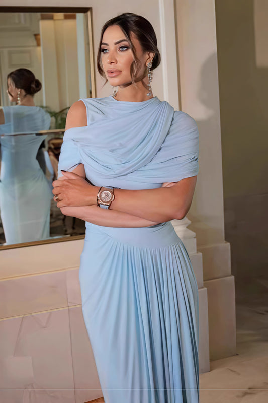 | Ruched Solid Maxi Dress