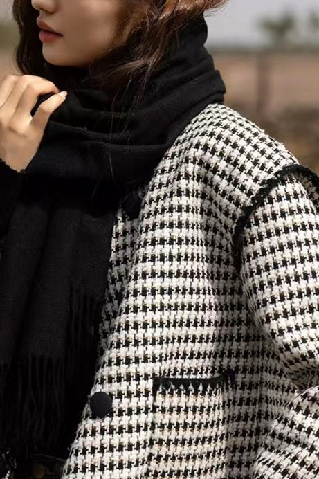 Tweed Houndstooth Short Jacket