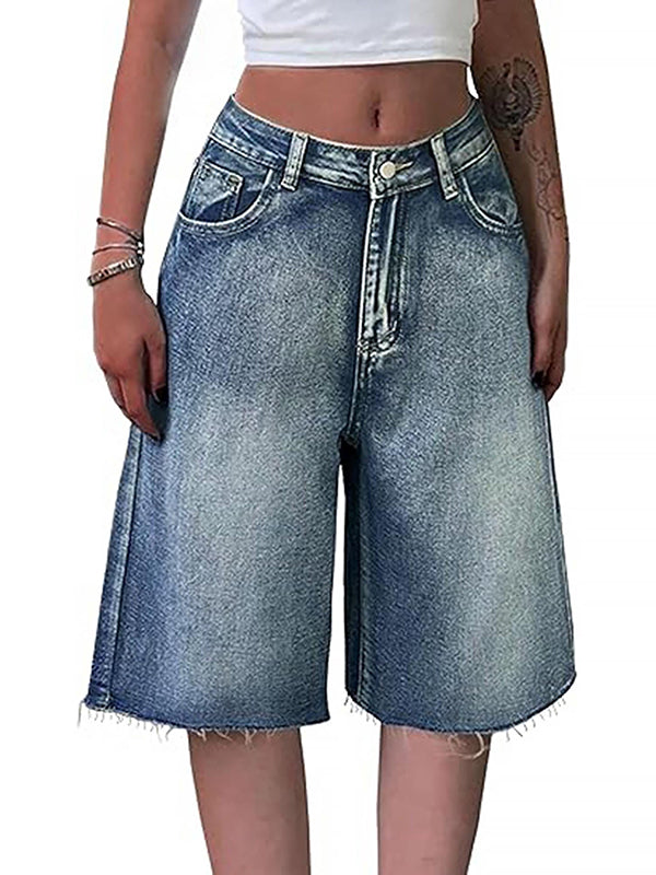 Y2K Vintage Slant Pocket Denim Shorts