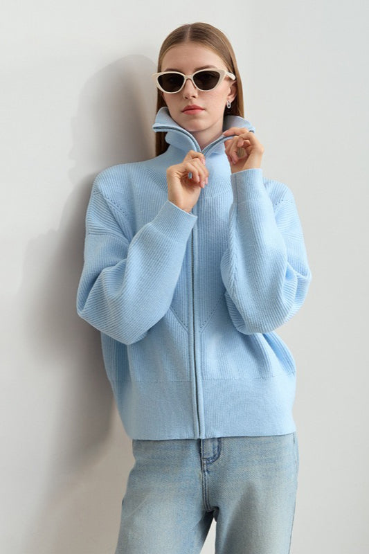 Cropped Sailor Collar Cardigan