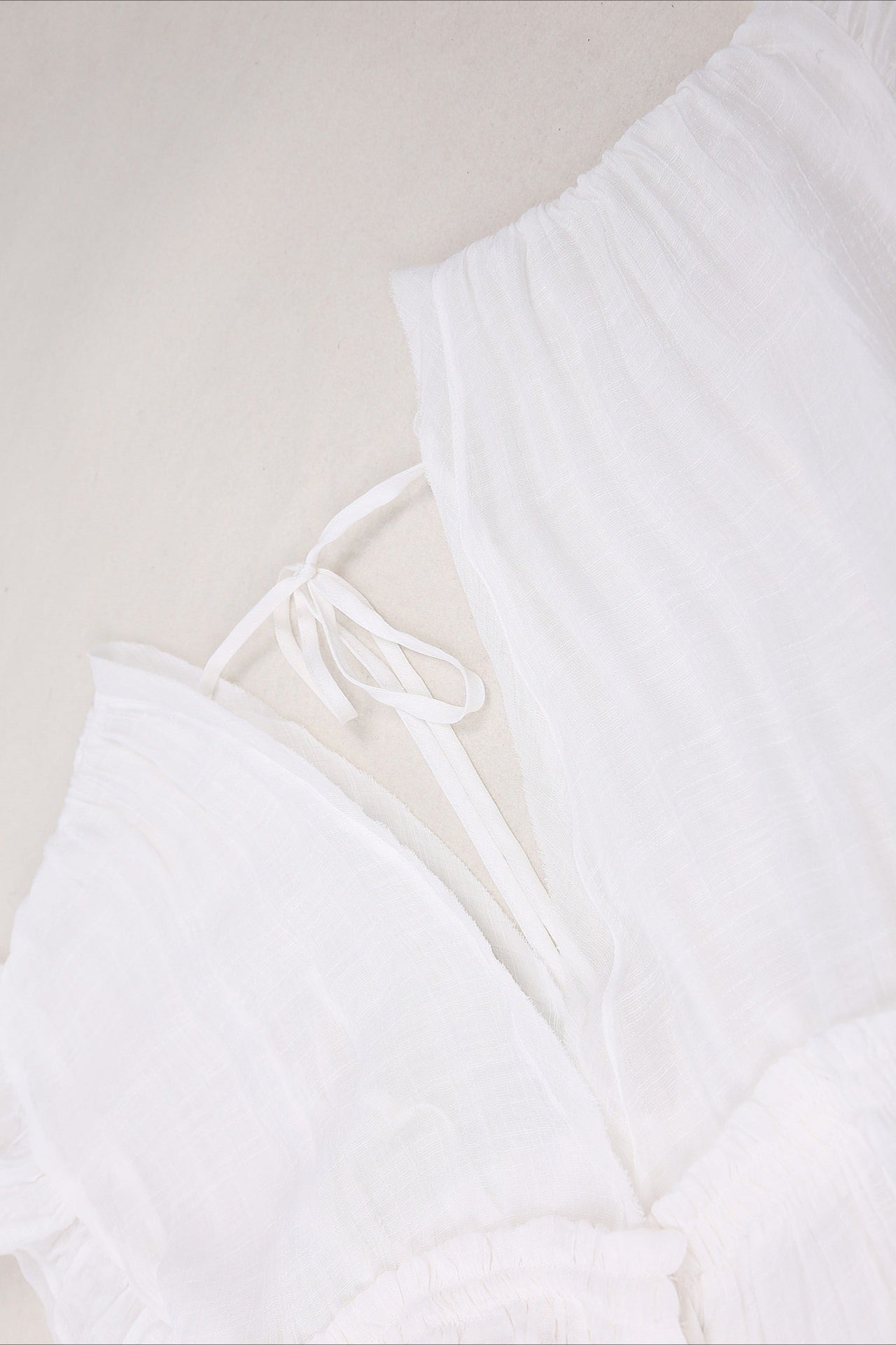 Deep V-Neck Flutter Sleeve Button Front Drawstring Waist Maxi Dress