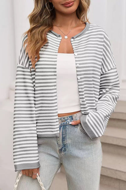 Striped Color Block Cardigan