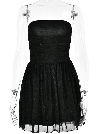 Party Dresses Red Strapless Bows Sleeveless Open Shoulder Semi Formal Dress