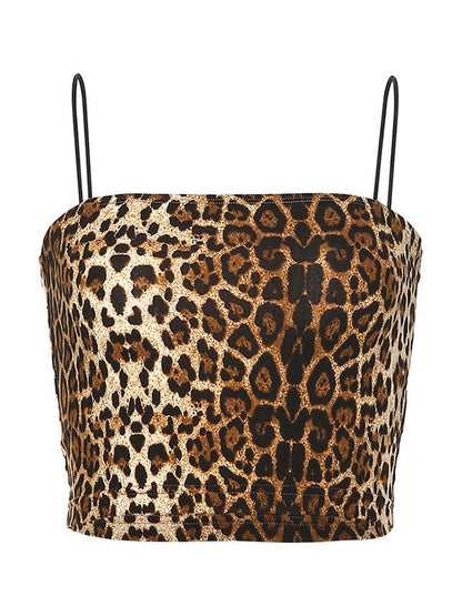 Leopard Print Navel Cami Top