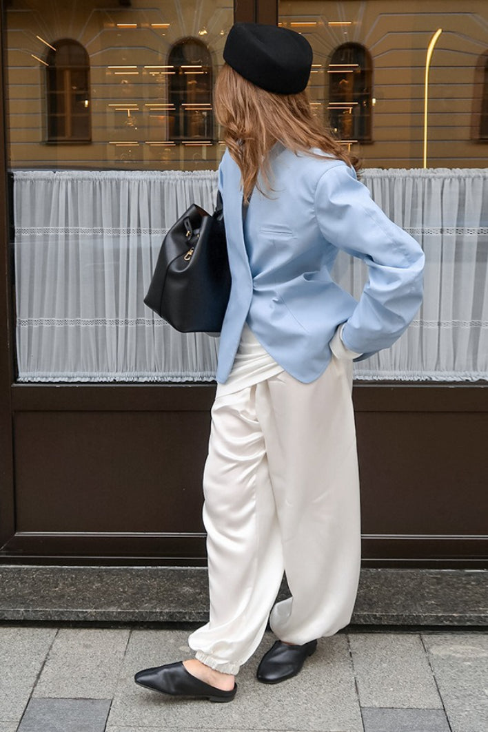 Blue Casual Loose Long Sleeve Blazer