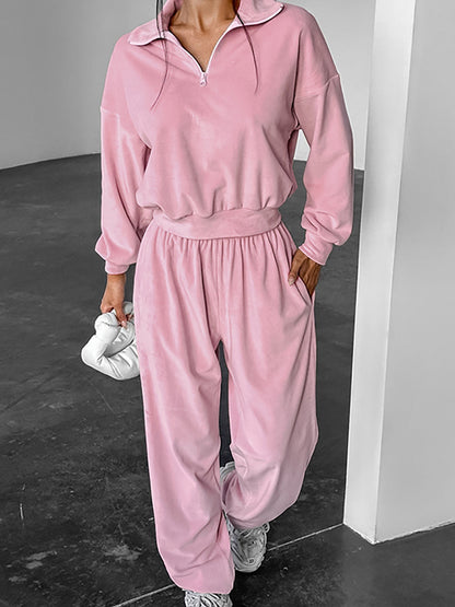 Versatile And Personalized Pink Fashion Two Piece