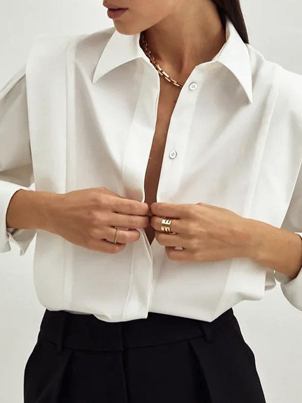 Solid Loose Long Sleeves Shirts