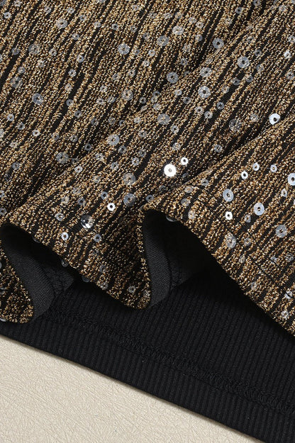 Strapless Vertical Sequin Embellished Bodycon Mini Dress