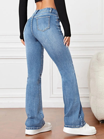 Light Washed High Waist Flare Jeans
