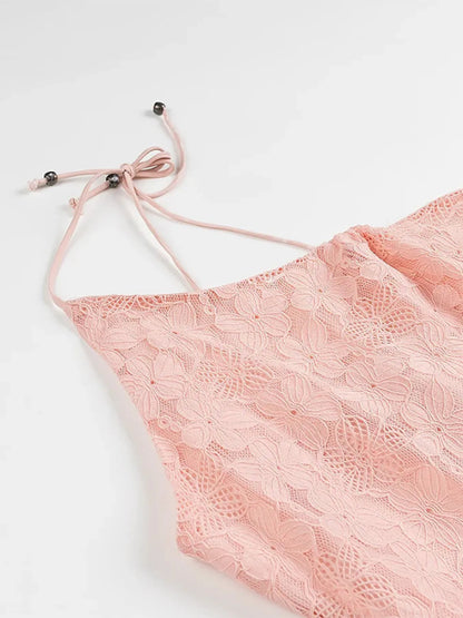 Pink Lace Mini Dress