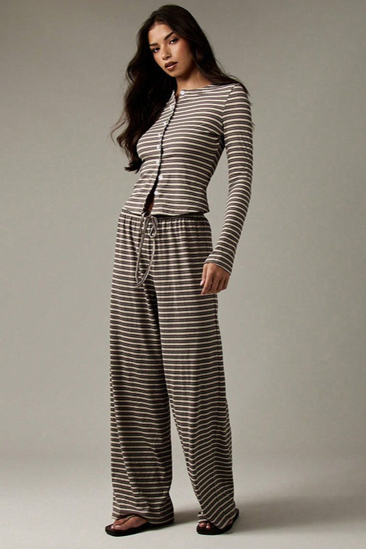 | Stripe Button Cord Two Piece Set