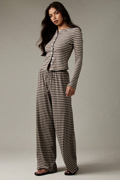 | Stripe Button Cord Two Piece Set