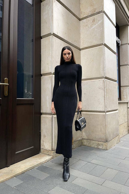 | Long Sleeve Off Shoulder Maxi Dress