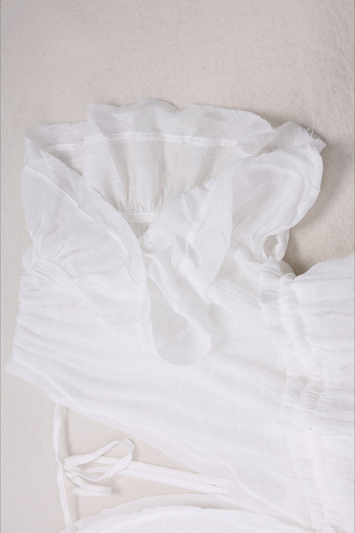 Deep V-Neck Flutter Sleeve Button Front Drawstring Waist Maxi Dress