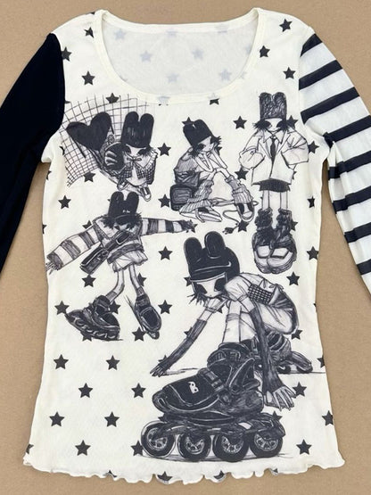 Y2K Star Stripe Long Sleeve