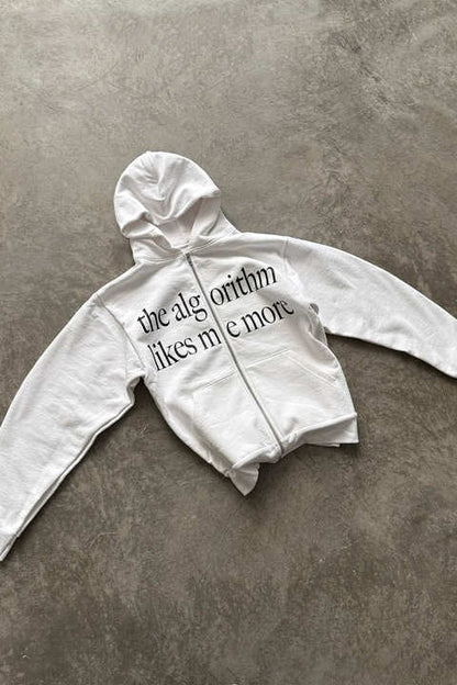 Chic Color Block Fun Letter Print Hoodie