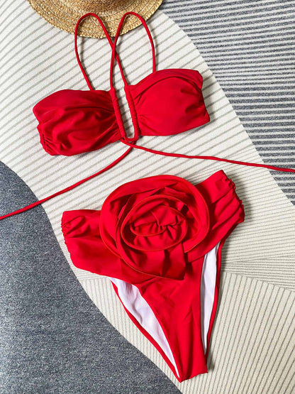 Yuna® | Bikini With Halter Neck And Floral Detail