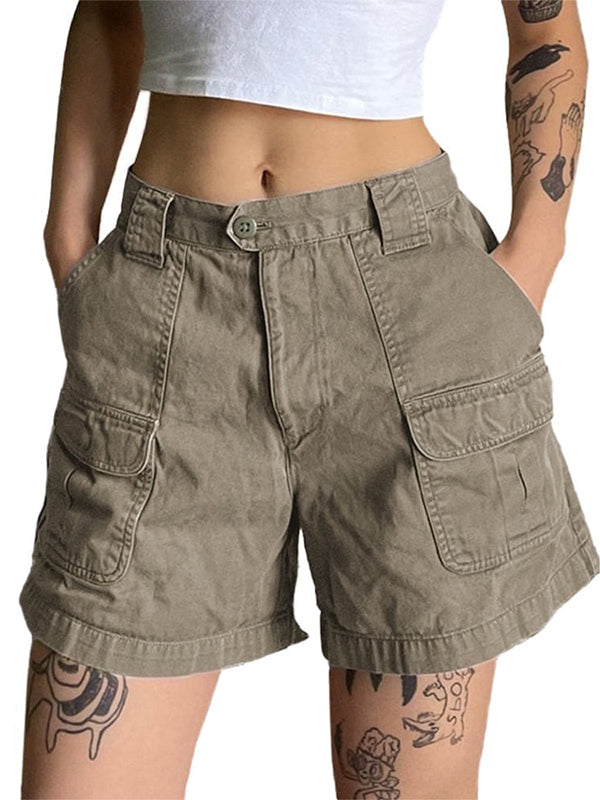 Denim Straight Leg Cargo Shorts