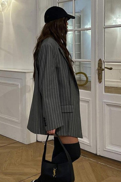 | Striped Suit Blazer Two Piece Set