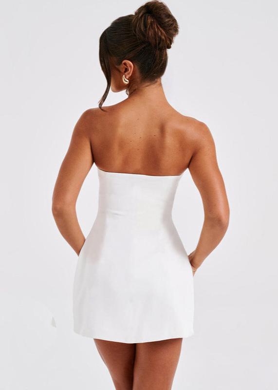 Strapless Princess Seam Pocket A Line Mini Dress