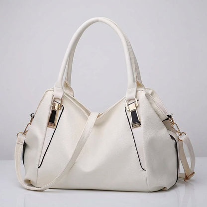 Women's Wide Leather Handbag With Long Strap – Stylish Shoulder Bag
