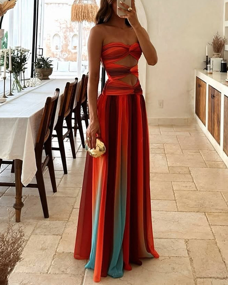 Gradient Strapless Dress